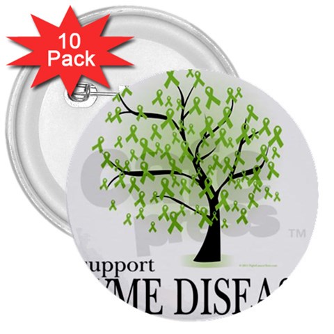 Lyme Tree 3  Button (10 pack) from ArtsNow.com Front