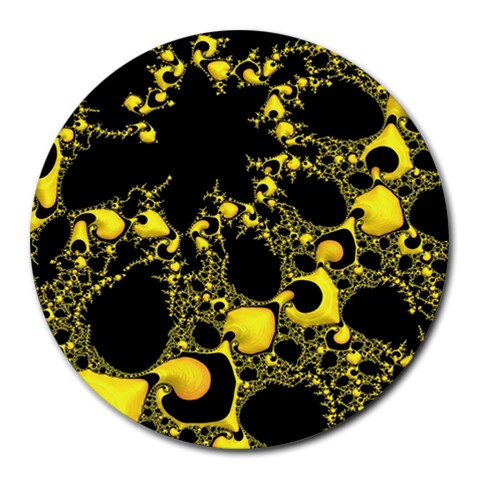 Special Fractal 04 Yellow 8  Mouse Pad (Round) from ArtsNow.com Front