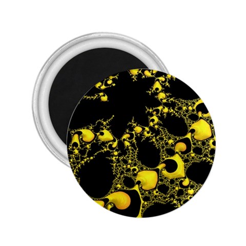 Special Fractal 04 Yellow 2.25  Button Magnet from ArtsNow.com Front