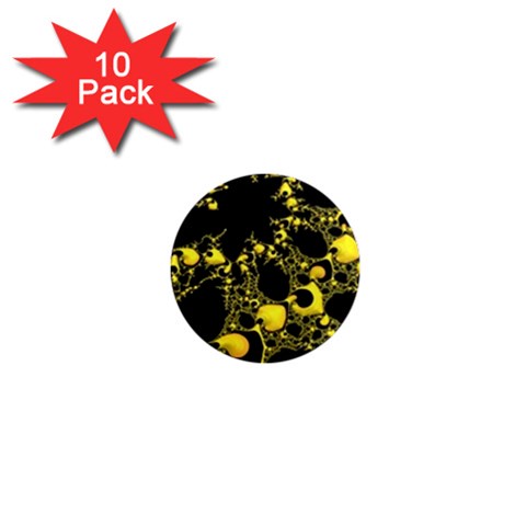 Special Fractal 04 Yellow 1  Mini Button Magnet (10 pack) from ArtsNow.com Front