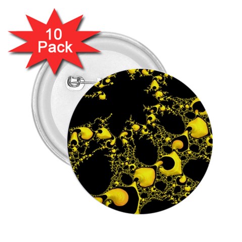 Special Fractal 04 Yellow 2.25  Button (10 pack) from ArtsNow.com Front