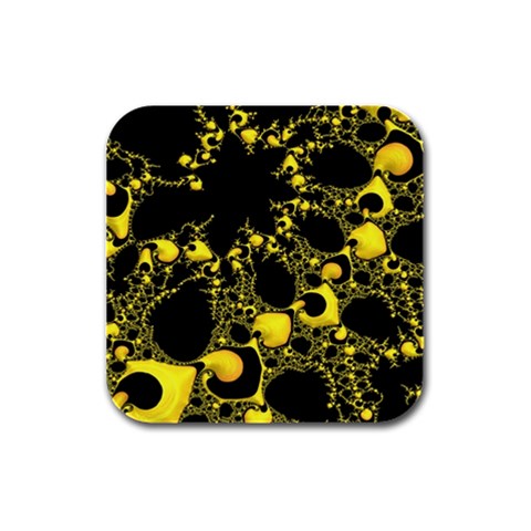 Special Fractal 04 Yellow Drink Coasters 4 Pack (Square) from ArtsNow.com Front