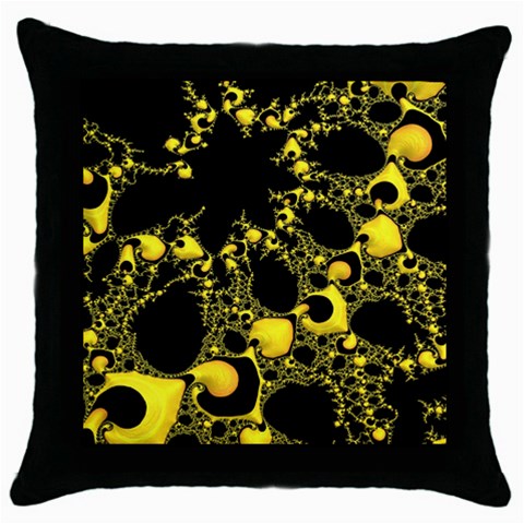 Special Fractal 04 Yellow Black Throw Pillow Case from ArtsNow.com Front