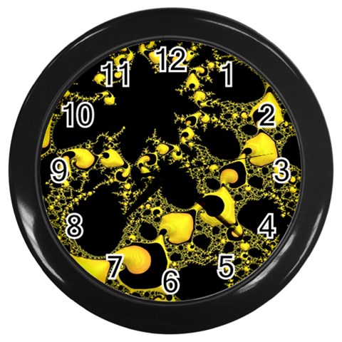 Special Fractal 04 Yellow Wall Clock (Black) from ArtsNow.com Front