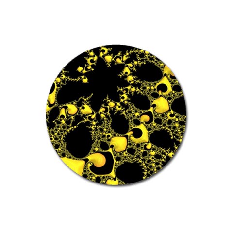 Special Fractal 04 Yellow Magnet 3  (Round) from ArtsNow.com Front