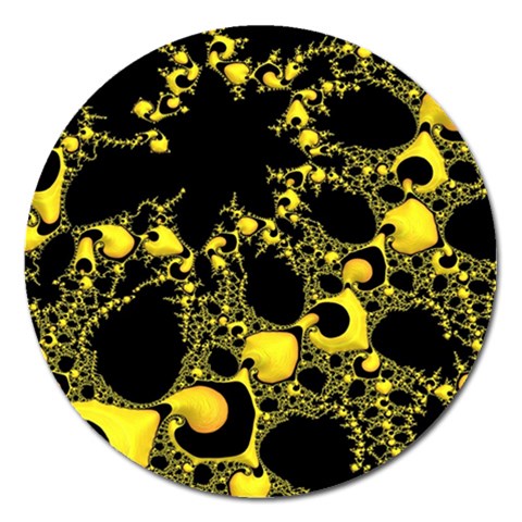 Special Fractal 04 Yellow Magnet 5  (Round) from ArtsNow.com Front