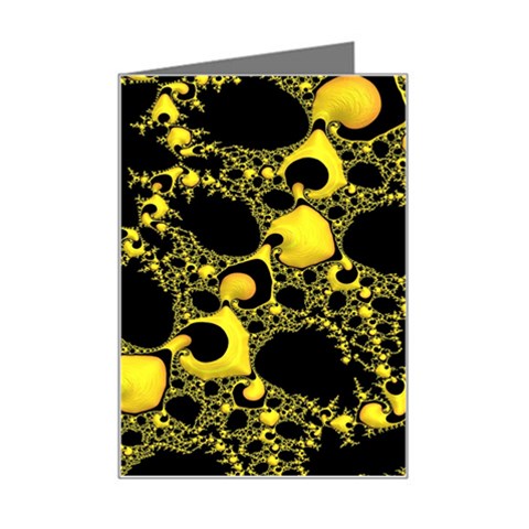 Special Fractal 04 Yellow Mini Greeting Card from ArtsNow.com Left