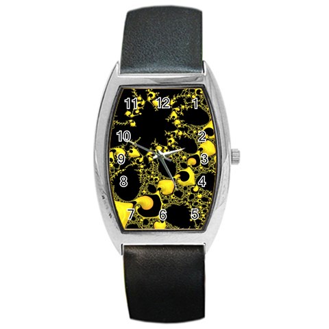 Special Fractal 04 Yellow Tonneau Leather Watch from ArtsNow.com Front