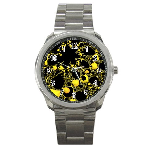 Special Fractal 04 Yellow Sport Metal Watch from ArtsNow.com Front