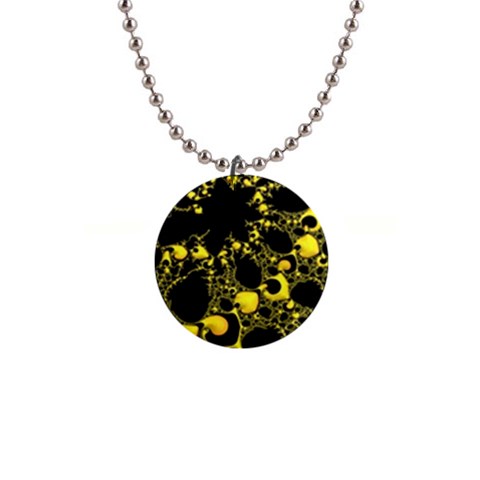 Special Fractal 04 Yellow Button Necklace from ArtsNow.com Front