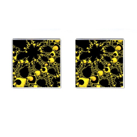 Special Fractal 04 Yellow Cufflinks (Square) from ArtsNow.com Front(Pair)