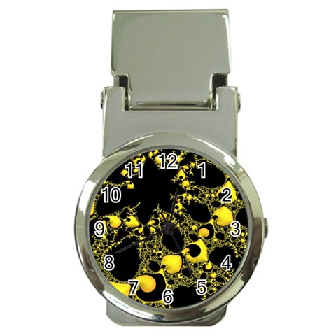 Special Fractal 04 Yellow Money Clip with Watch from ArtsNow.com Front