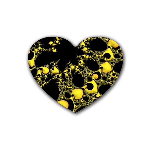 Special Fractal 04 Yellow Drink Coasters (Heart) from ArtsNow.com Front