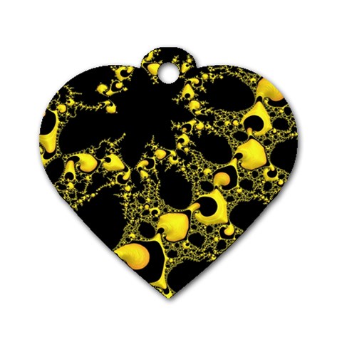 Special Fractal 04 Yellow Dog Tag Heart (One Sided)  from ArtsNow.com Front