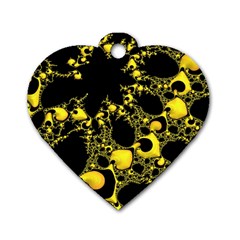 Special Fractal 04 Yellow Dog Tag Heart (Two Sided) from ArtsNow.com Back