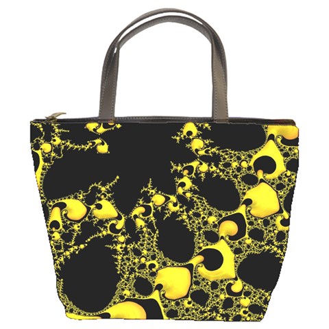 Special Fractal 04 Yellow Bucket Handbag from ArtsNow.com Front