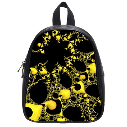 Special Fractal 04 Yellow School Bag (Small) from ArtsNow.com Front