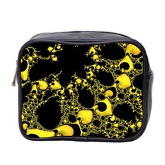 Special Fractal 04 Yellow Mini Travel Toiletry Bag (Two Sides) from ArtsNow.com Front