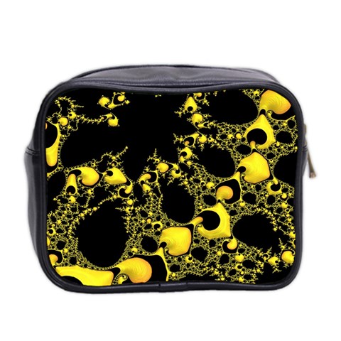 Special Fractal 04 Yellow Mini Travel Toiletry Bag (Two Sides) from ArtsNow.com Back