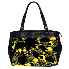 Special Fractal 04 Yellow Oversize Office Handbag (Two Sides) from ArtsNow.com Front