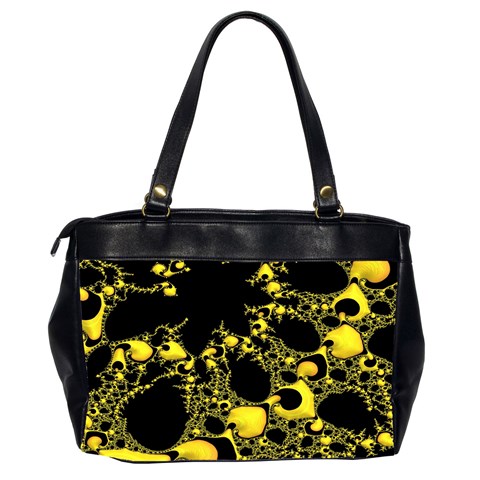 Special Fractal 04 Yellow Oversize Office Handbag (Two Sides) from ArtsNow.com Back