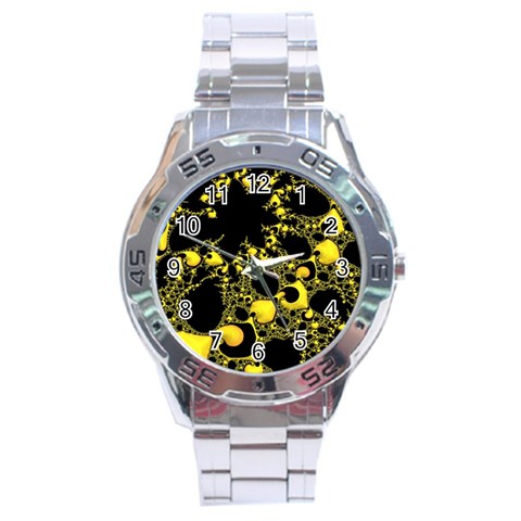 Special Fractal 04 Yellow Stainless Steel Watch from ArtsNow.com Front