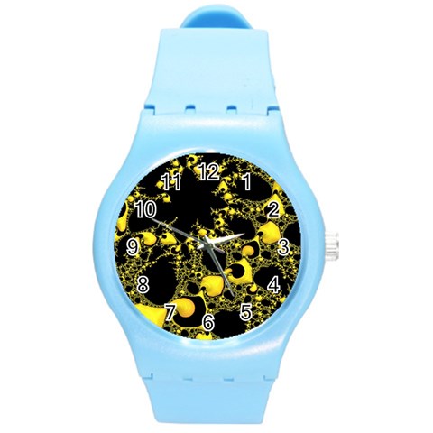 Special Fractal 04 Yellow Plastic Sport Watch (Medium) from ArtsNow.com Front