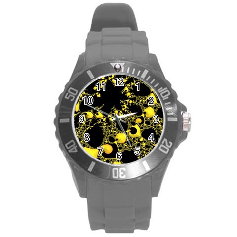 Special Fractal 04 Yellow Plastic Sport Watch (Large) from ArtsNow.com Front