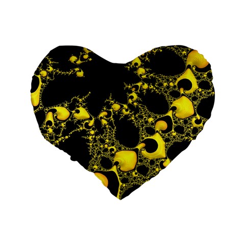 Special Fractal 04 Yellow 16  Premium Heart Shape Cushion  from ArtsNow.com Back