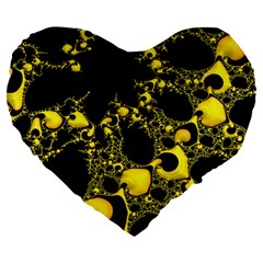 Special Fractal 04 Yellow 19  Premium Heart Shape Cushion from ArtsNow.com Front