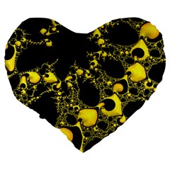 Special Fractal 04 Yellow 19  Premium Heart Shape Cushion from ArtsNow.com Back