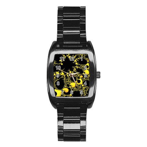 Special Fractal 04 Yellow Stainless Steel Barrel Watch from ArtsNow.com Front