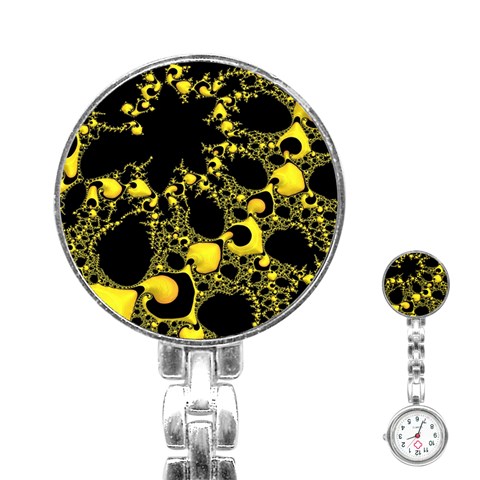 Special Fractal 04 Yellow Stainless Steel Nurses Watch from ArtsNow.com Front