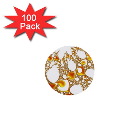 Special Fractal 04 Orange 1  Mini Button (100 pack) from ArtsNow.com Front