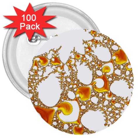 Special Fractal 04 Orange 3  Button (100 pack) from ArtsNow.com Front