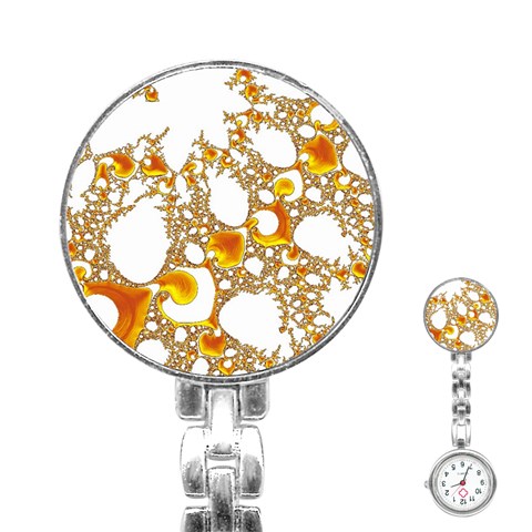 Special Fractal 04 Orange Stainless Steel Nurses Watch from ArtsNow.com Front