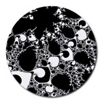 Special Fractal 04 B&w 8  Mouse Pad (Round)