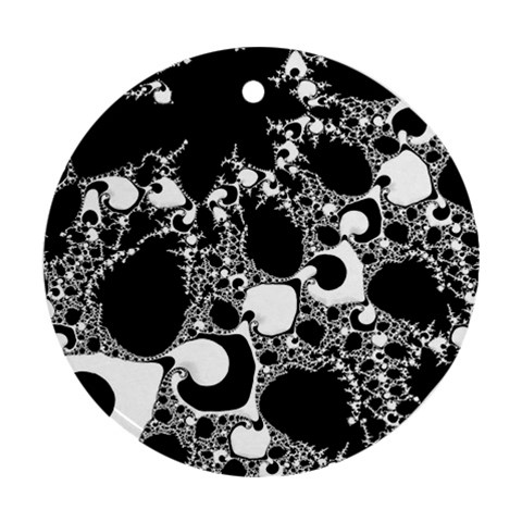 Special Fractal 04 B&w Round Ornament from ArtsNow.com Front