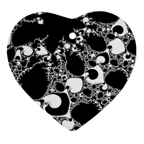 Special Fractal 04 B&w Heart Ornament from ArtsNow.com Front