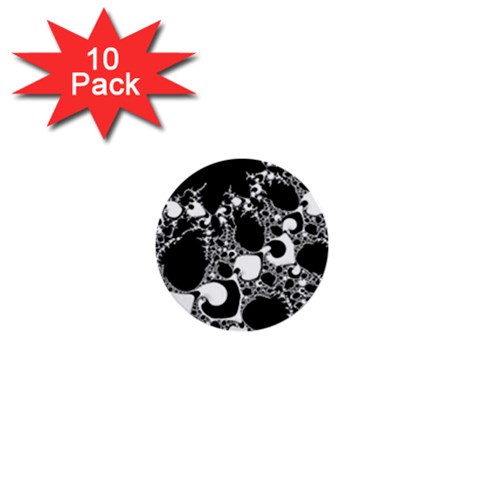 Special Fractal 04 B&w 1  Mini Button (10 pack) from ArtsNow.com Front