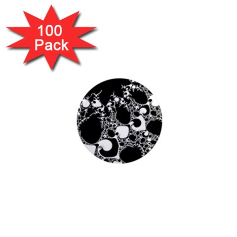 Special Fractal 04 B&w 1  Mini Button Magnet (100 pack) from ArtsNow.com Front