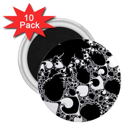 Special Fractal 04 B&w 2.25  Button Magnet (10 pack) from ArtsNow.com Front