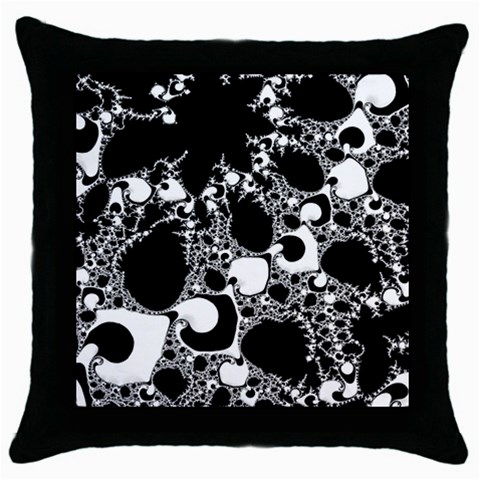 Special Fractal 04 B&w Black Throw Pillow Case from ArtsNow.com Front