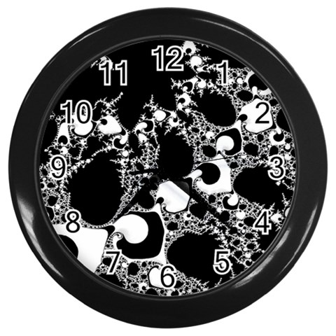 Special Fractal 04 B&w Wall Clock (Black) from ArtsNow.com Front