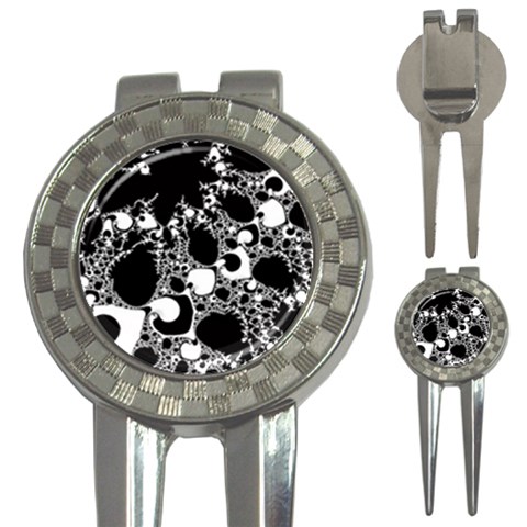 Special Fractal 04 B&w Golf Pitchfork & Ball Marker from ArtsNow.com Front