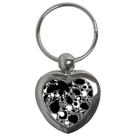 Special Fractal 04 B&w Key Chain (Heart) from ArtsNow.com Front