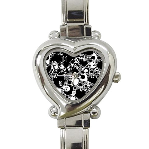 Special Fractal 04 B&w Heart Italian Charm Watch  from ArtsNow.com Front