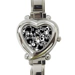 Special Fractal 04 B&w Heart Italian Charm Watch 