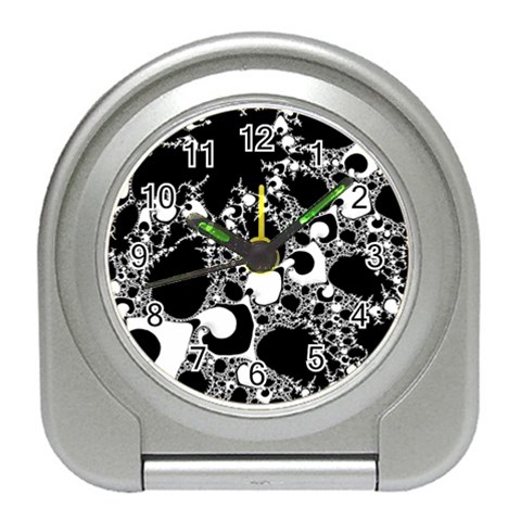 Special Fractal 04 B&w Desk Alarm Clock from ArtsNow.com Front