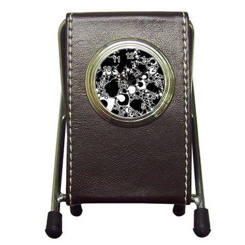 Special Fractal 04 B&w Stationery Holder Clock from ArtsNow.com Front